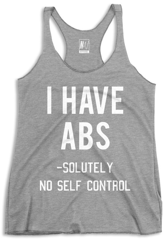 I HAVE ABS Workout Tank Top Heather Gray, Workout Shirts, Gym Tank