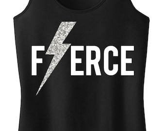FIERCE Glitter Lightning Workout Tank, Workout Clothing, Workout Tanks, Gym Tank, workout tank top, Workout Shirt, Fitness