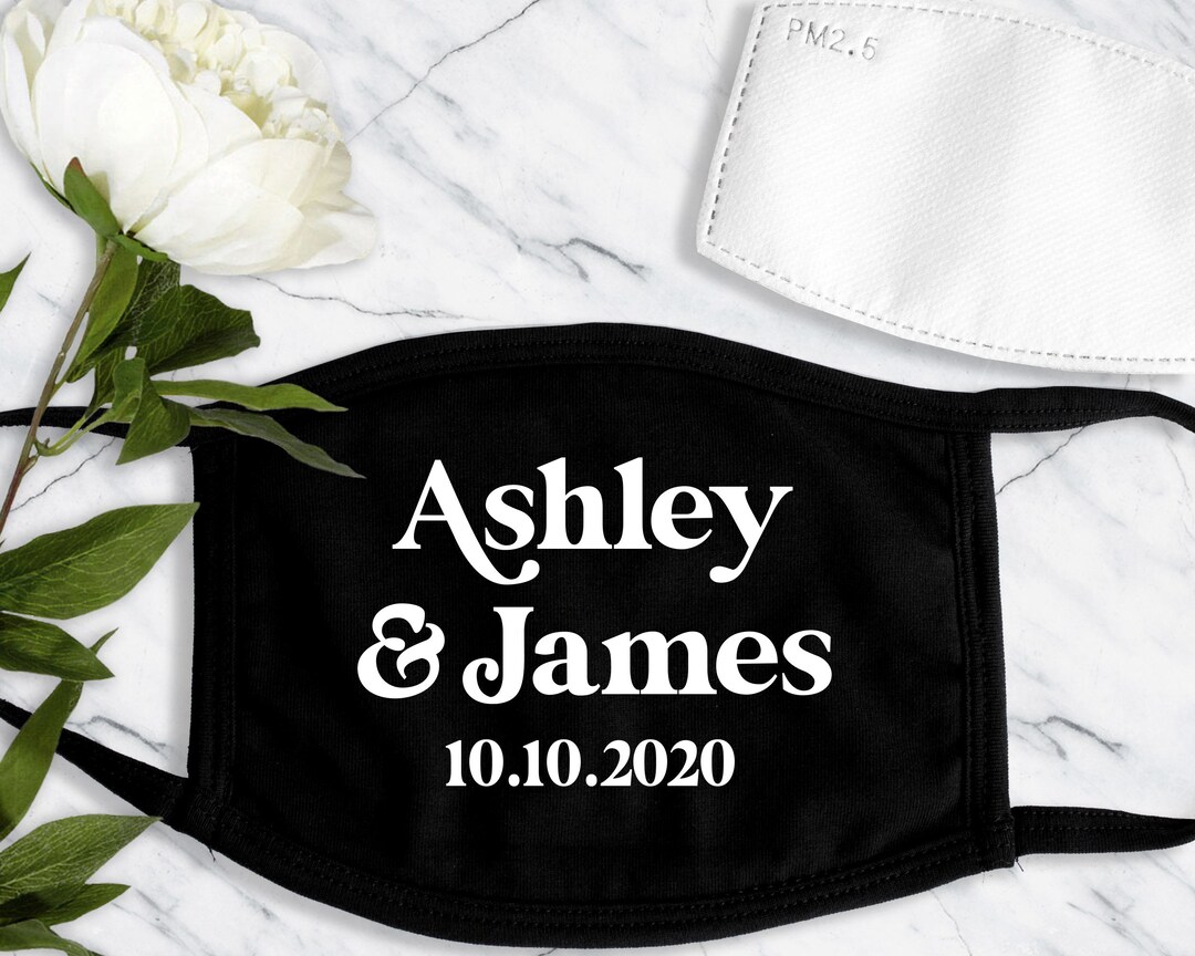 CUSTOM FACE MASKS for Adult Wedding Guests With Filter Pocket Etsy