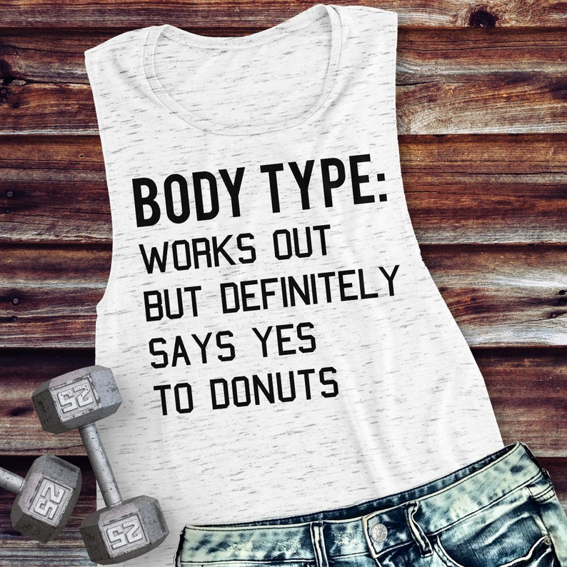 BODY TYPE Loves PIZZA Workout Tank Top Marble, Women's Muscle Workout Tank Top, Workout Shirts, Tank Workout, Gym Tank, Workout Clothes, Gym image 4