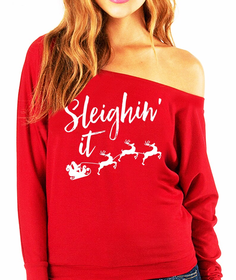 blue christmas sweatshirt