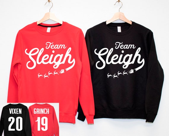 EQUIPO SLEIGH Custom Ugly Sudaderas de Navidad para grupo Unisex