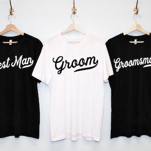 BRUIDEGOM & GROOMSMEN Shirts jersey stijl voor Bachelor Party en Bruiloft, Groomsmen cadeau, bruidegom shirts, bruidsjonkers t-shirts, beste man tshirt