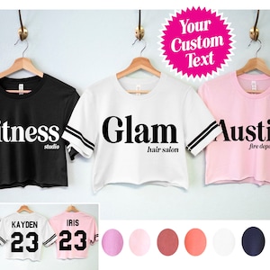 WOMEN&#39;S CUSTOM SHIRTS Crop Tops Personalized Name & Numbers, customized t-shirts for women, girls custom shirts, custom shirts for women