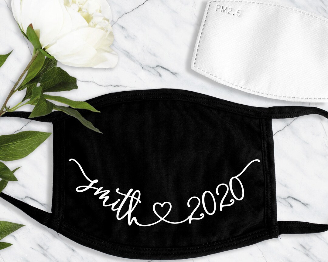 CUSTOM FACE MASKS for Adult Wedding Guests With Filter Pocket Etsy