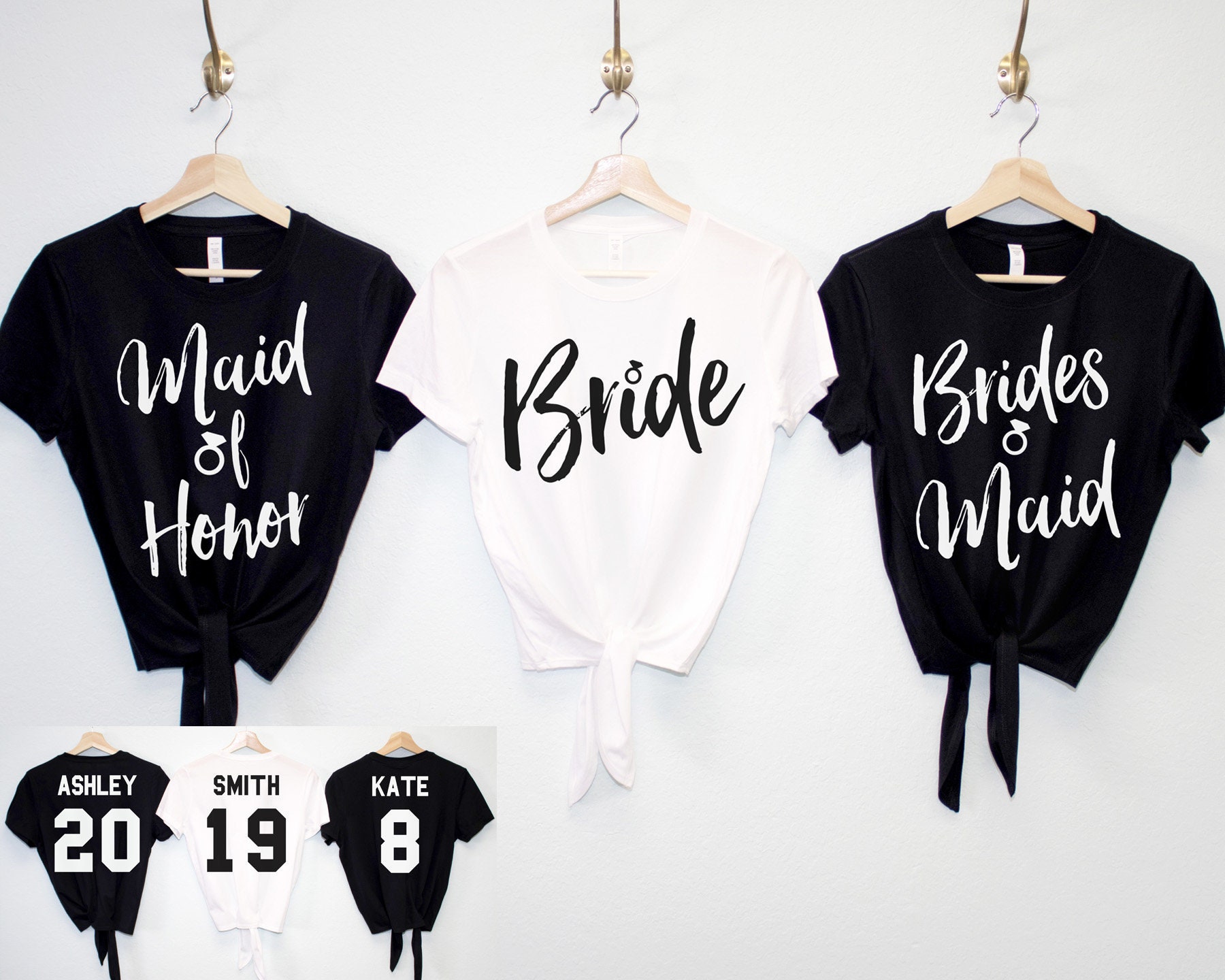 CUSTOM Wedding CROP TOP Shirts Names & Numbers, Bridesmaid shirts, maid of honor shirt, wedding, bride shirt, bridesmaid gift