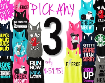 3 entrenamiento FITNESS TANK Tops 20% tanque de paquete, entrenamiento, entrenamiento ropa camisa de entrenamiento, gimnasio, ropa de gimnasio, tanques de entrenamiento, el tanque camiseta gimnasio