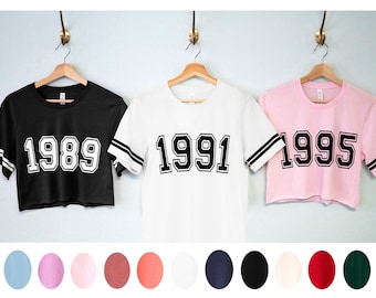 CUSTOM BIRTHDAY T-Shirt or Crop Top Shirt, birthday year shirt, customized birthday gift, teen birthday present, birthday shirts, year shirt