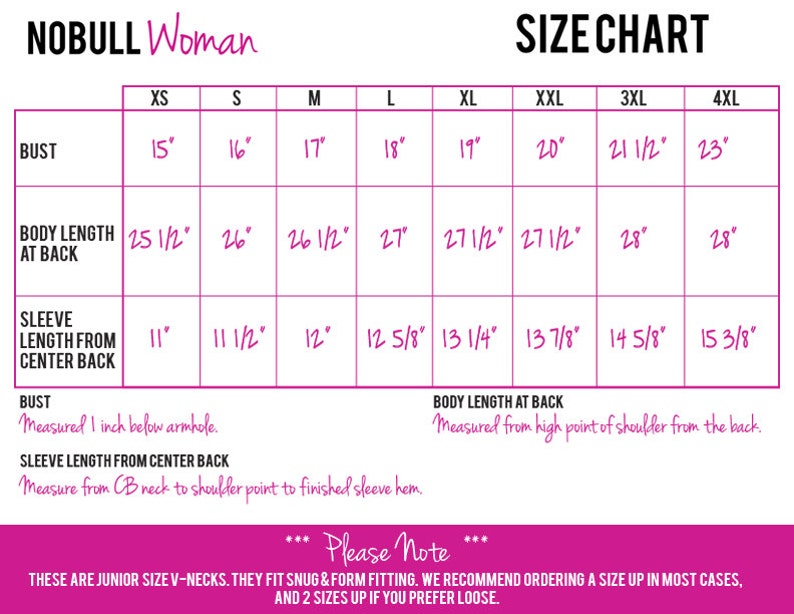 May include: Size chart for women's clothing with measurements in inches for bust, body length at back, and sleeve length from centre back. Sizes range from XS to 4XL.