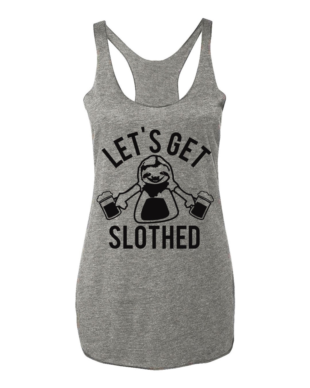 SLOTH DRINKING TEAM Tank Top Let's Get Slothed Heather - Etsy