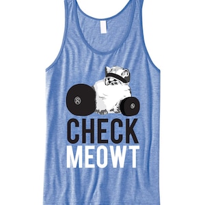 Controleer MEOWT Unisex Tank Top, mannen of vrouwen, Workout kleren, Cat training Tank, training Shirt, sportschool Tank, Gym kleding, check meowt, kat