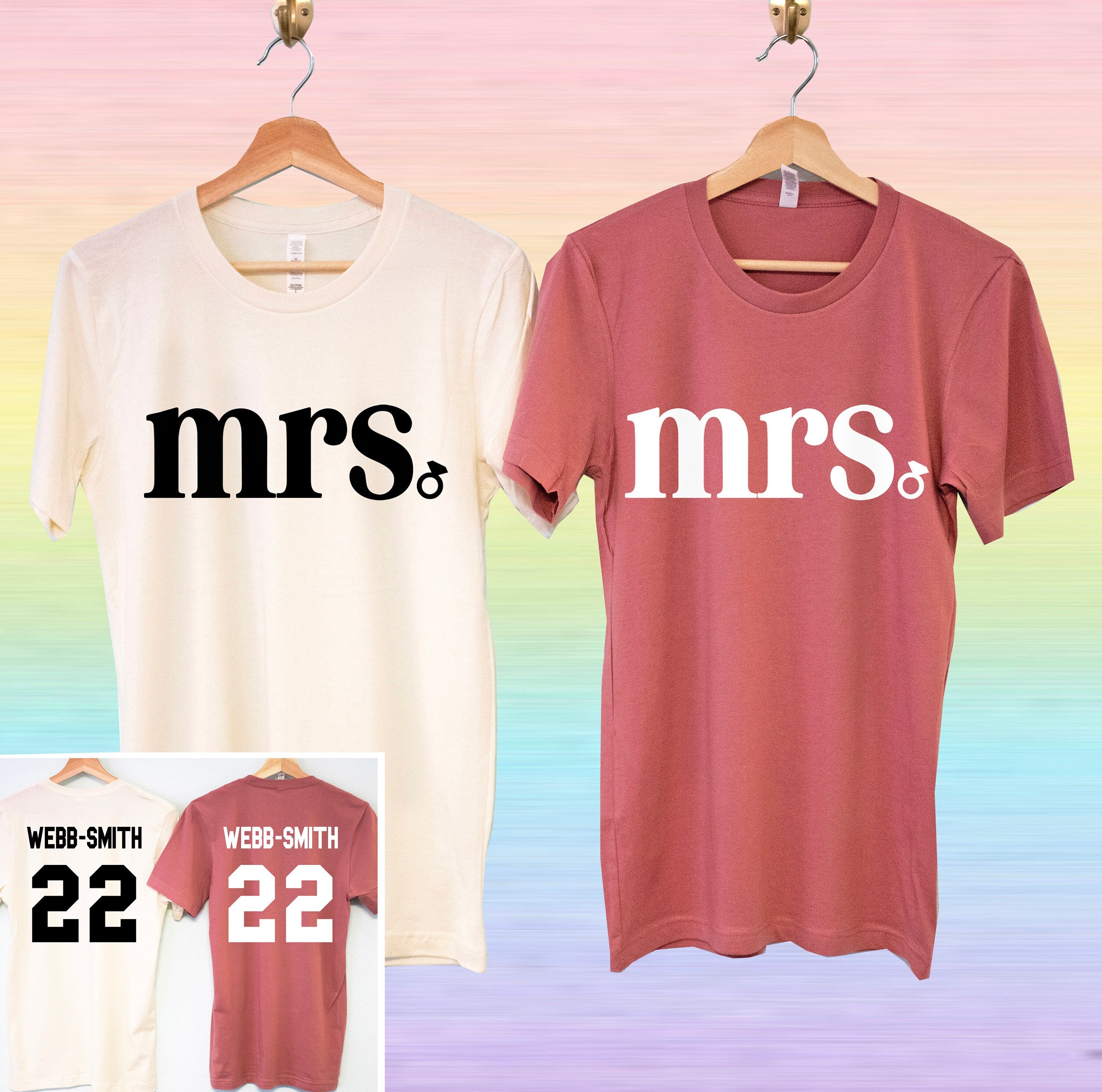 LESBIAN COUPLES Shirts Pride LGBT Couple Shirt Mrs & Mrs - Etsy