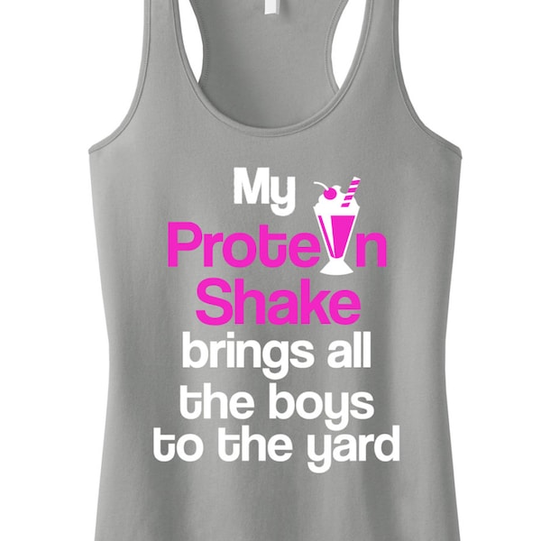 SALE!! Small My Protein Shake Workout Tank Top, Workout Clothes, Motivational Workout Tank, Workout Shirt, Gym Tank, Gym Clothing