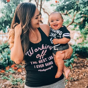 WORKING Off BABY WEIGHT Workout Tank Top women, workout tanks, Mother tank, Shirts for mom, postpartum shirt, mom tee, mom clothes