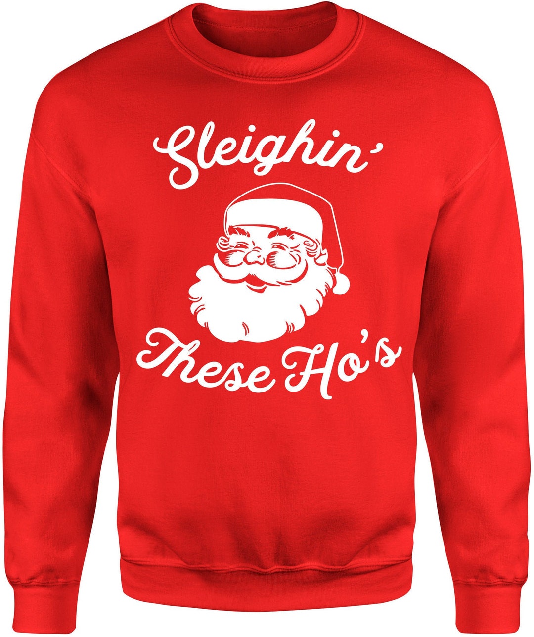 SLEIGHIN THESE HO'S Men's Ugly Christmas Sweater, Ugly Christmas ...