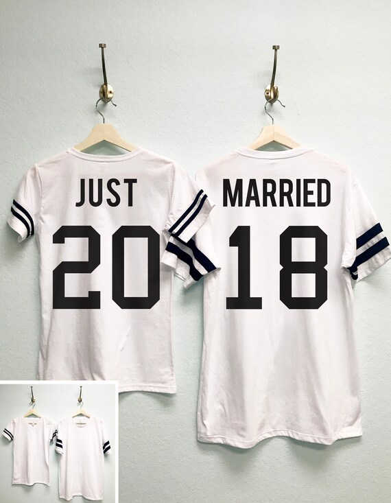 JUST MARRIED Matching Tees Set Bride Groom Shirts Wedding Gift Groom Groom Shirt Couples Shirts Bride and Groom Honeymoon Shirts Etsy