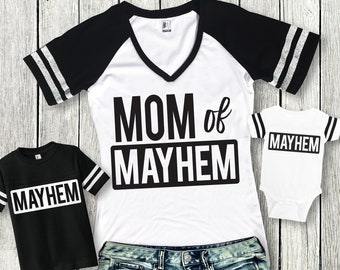 MOMMY & ME Camisas Caos para mamá y niños, Camisas de mamá, camisas de bebé, camisas a juego de mamá y bebé, camisas de niño pequeño, niño bebé, mamá del caos