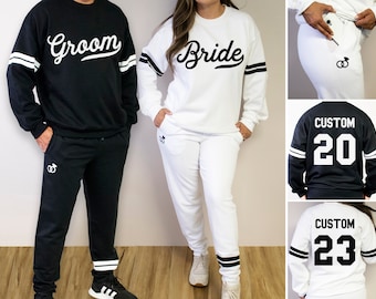 Sudaderas y joggers personalizados para novios Regalos de boda, Sudaderas para novias, Pantalones deportivos para novias, Trajes de luna de miel, Joggers para novias, Regalos de boda