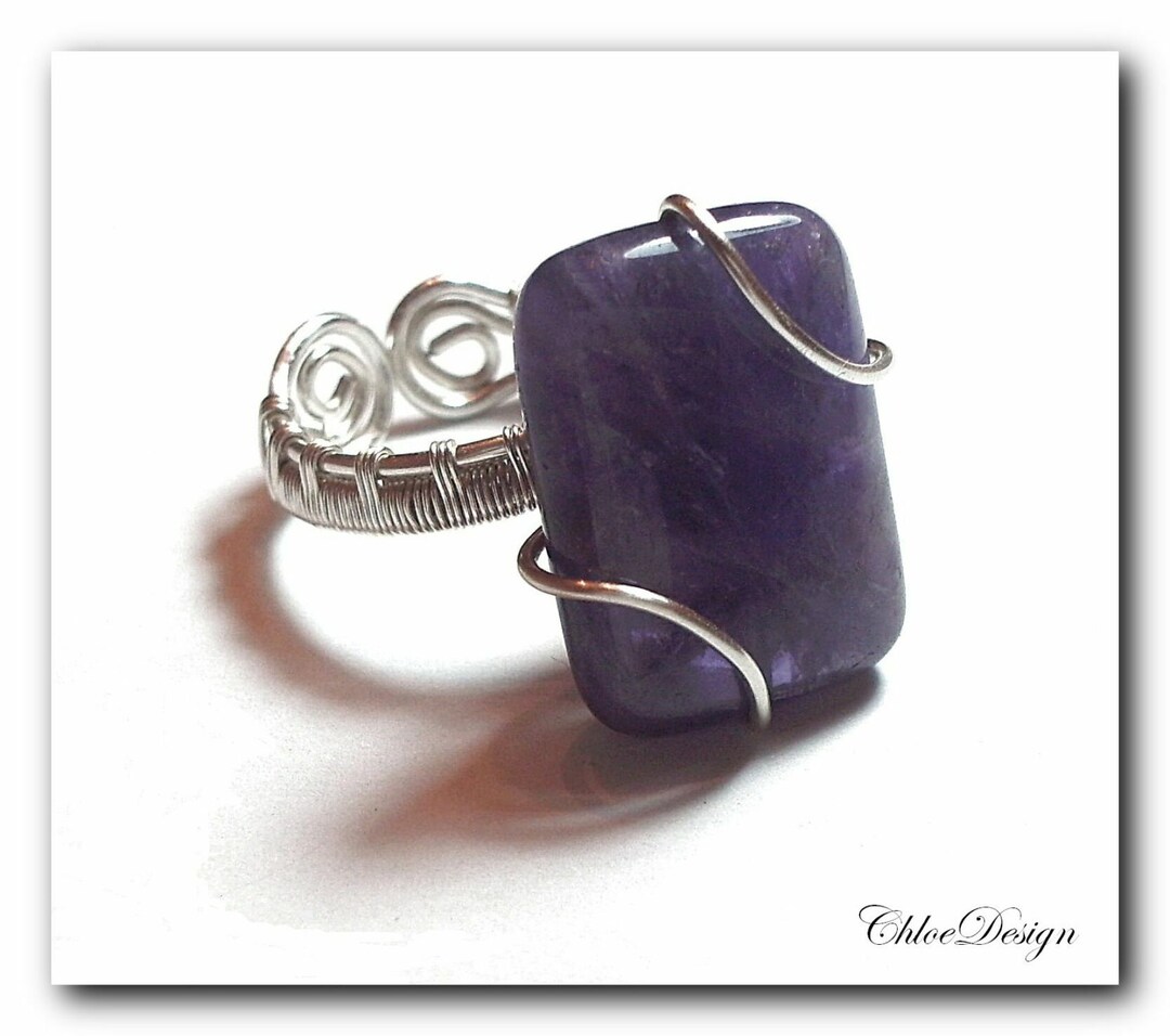Diy Pdf Tutorial Wire Wrapping Jewelry Adjustable Amethyst Ring,pattern ...