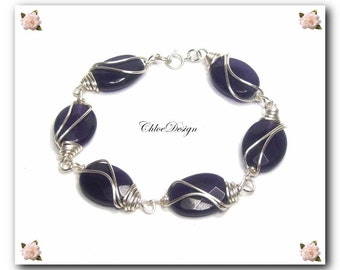 diy PDF and Video Tutorial Wire Wrapping Jewelry Elegance Bracelet,occasion,gemstone,amethyst,silver,gift,healing,Wicca,Reiki