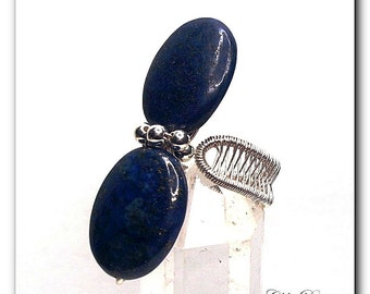 diy pdf tutorial Wire Weaving Jewelry Adjustable Ring,casual,lessons,pattern,woven,Wicca,Reiki,gold,lapis lazuli,beads