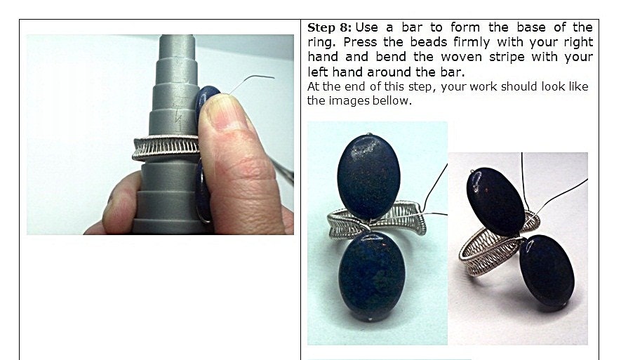 Diy Pdf Tutorial Wire Weaving Jewelry Adjustable Ring,casual,lessons ...