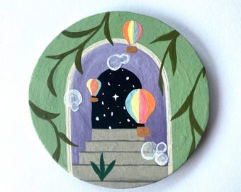 Mini Surrealism Art Magnet: Colorful Refrigerator Decor, Art Lover Gift