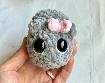 Sad Hamster TikTok Meme Adorable Sad Hamster Crochet Pink Bow Hamster