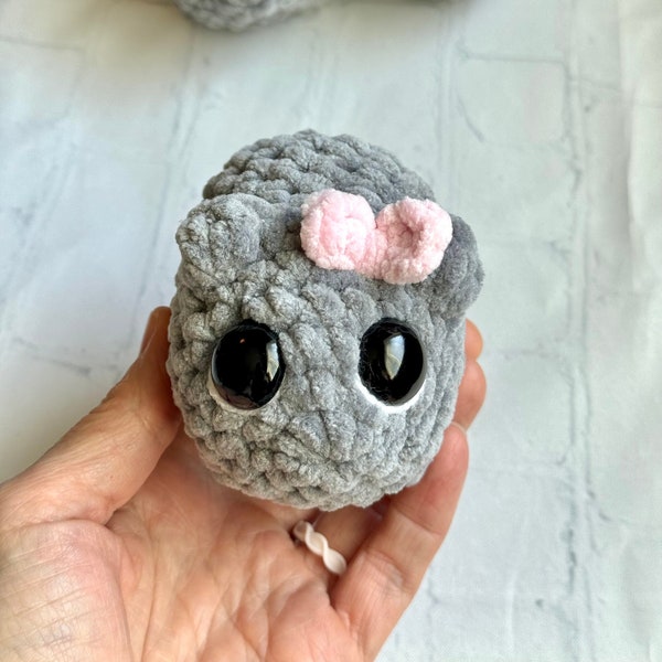 Sad Hamster TikTok Meme Adorable Sad Hamster Crochet Pink Bow Hamster