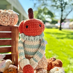 Crochet Jack O&#39;Lantern Crochet Pumpkin Man Crochet Pumpkin Plushie