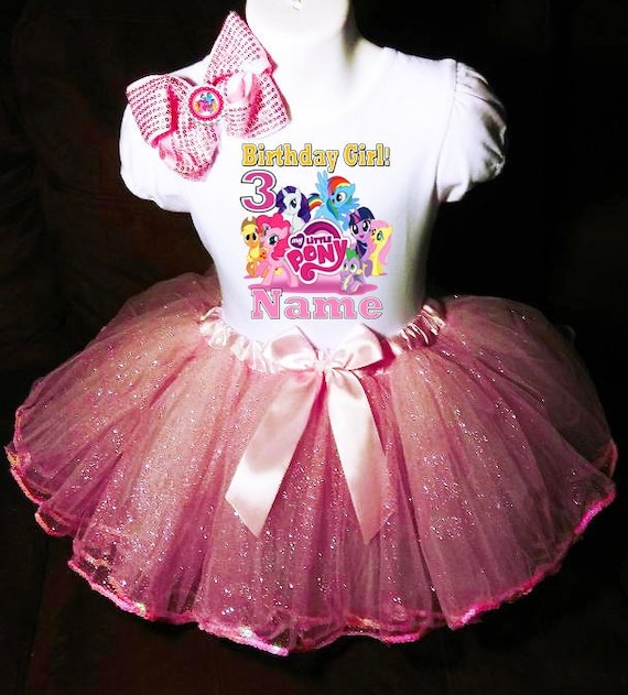 -With NAME- My Little Pony 2nd Birthday Dress shirt 2pc purple Tutu outfit