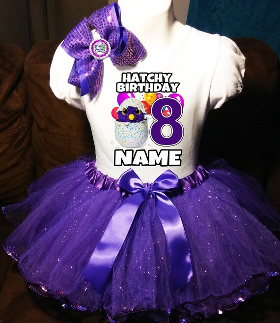 Bubble Guppies *With NAME* 2nd second 2 Birthday Purple Tutu dress Fast Shipping
