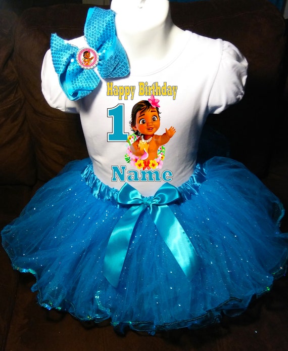 Moana Baby 1st first 1 Birthday ***With NAME*** Red Tutu Dress Fast Shipping