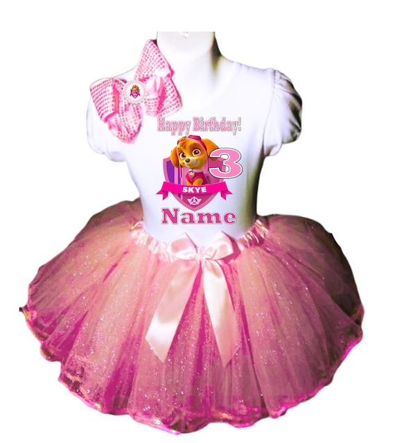 Paw Patrol ***With NAME***3rd Third Birthday Tutu Purple Dress Fast Shipping