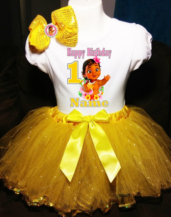 Moana Baby 1st first 1 Birthday ***With NAME*** Red Tutu Dress Fast Shipping