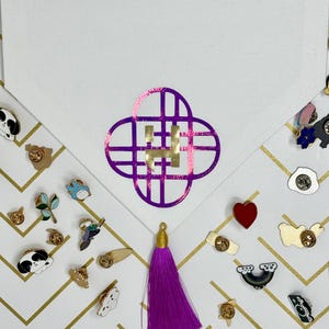 K-Pop Hunter Trio Enamel Pin Display Banner | Pin Wall Hanging | Pin Collection Display | Pin Button Pennant | Home Office Dorm Decor
