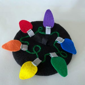 String of Lights Mini Beret Hat for Dogs and Cats