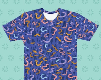 Camiseta de estampado completo de Squiggly Snakes