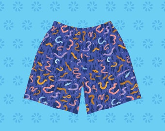 Squiggly Snake Patterned - Todo sobre estampado Pantalones cortos largos atléticos para hombres