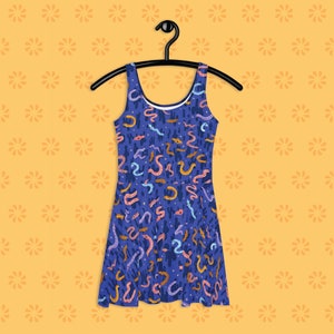 Squiggly Snakes All-Over-Print Skater Dress