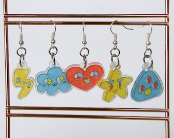 Pendientes holográficos Mix n' Match (cada pendiente se vende por separado) Star Heart Cloud Triangle Lightning Bolt