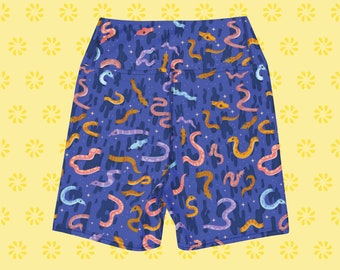 Squiggly Snakes - Patrón en todas las pantalones cortos de yoga impresos