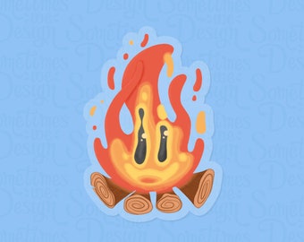 Fire Character Art Illustration Sticker, Flame Transparency