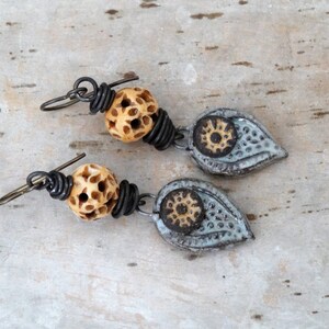 Comfort earrings- neutral, relaxed, feminine, one of a kind, handmade, artisan