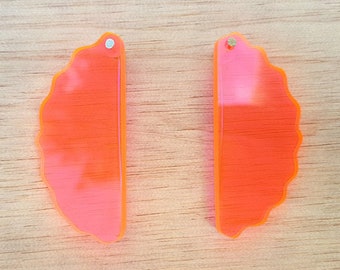 Free shipping within Australia! Orange handmade acrylic dangle drop earrings