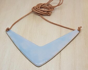 Free shipping within Australia! Handmade soft grey marbled resin pendant necklace