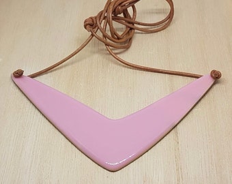 Free shipping within Australia! Handmade soft pink resin pendant necklace