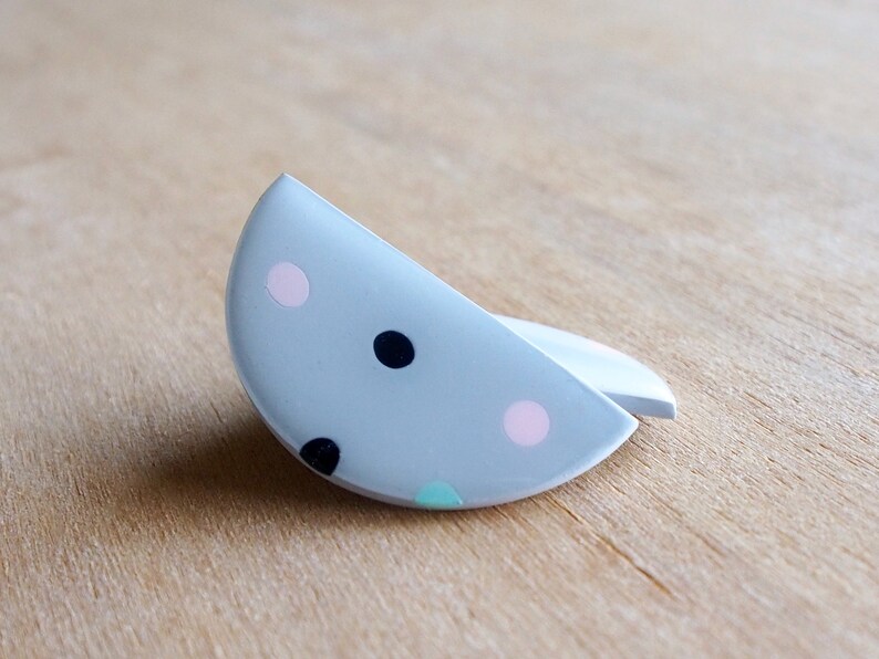 Handmade polymer clay earrings resin polka dot earrings