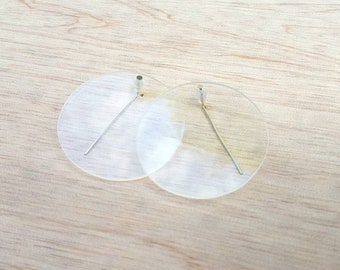 Free shipping within Australia! Clear translucent handmade acrylic dangle stud earrings