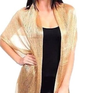 Gold Glitter Scarf Shawl / Mothers Day Gift / Wedding Favor Gift / Evening Prom Accessories / Bridal Accessories Evening Prom Shawl